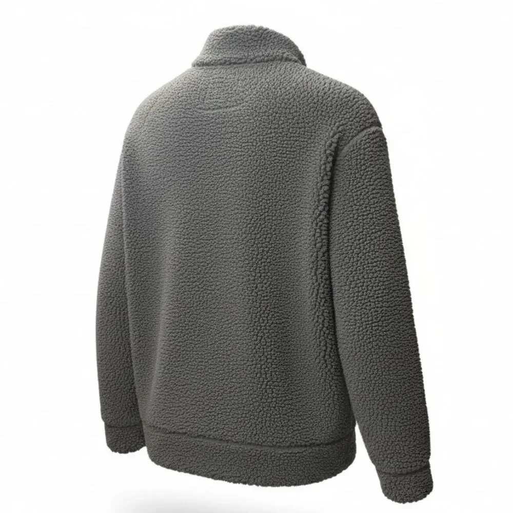 RedHead Sherpa Pullover Gray Snap Neck Cozy Outdoor Fleece Large - Picture 3 of 5